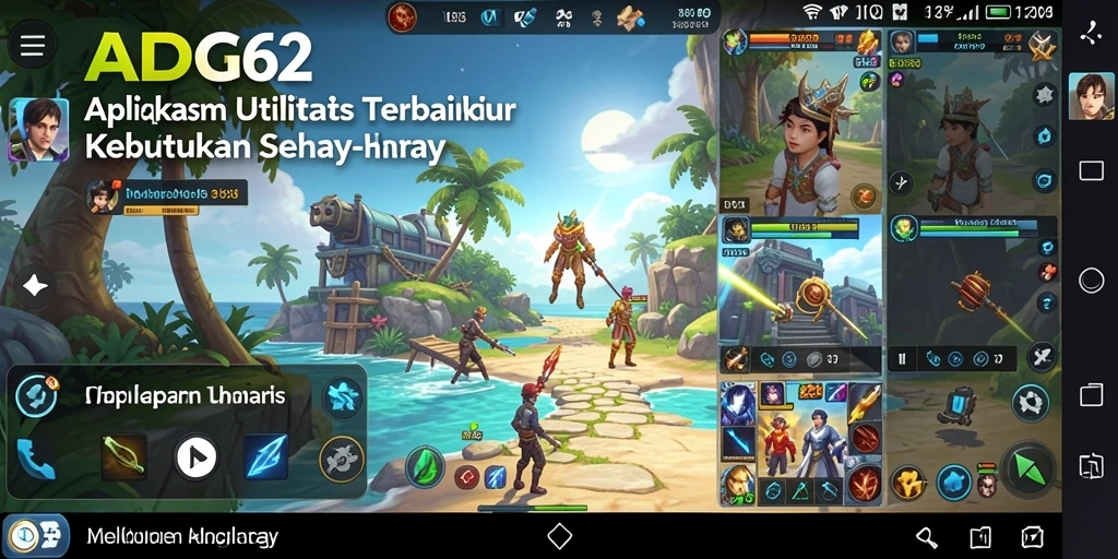 Tampilan antarmuka utama ADG62 dengan fitur-fitur utilitas yang menarik.