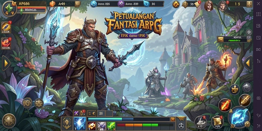 Tangkapan layar menunjukkan aksi seru dalam gameplay ARPG.