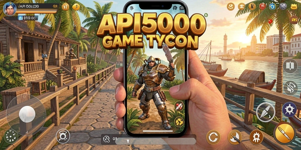 Tampilan gameplay seru dalam API5000 yang menampilkan manajemen bisnis.