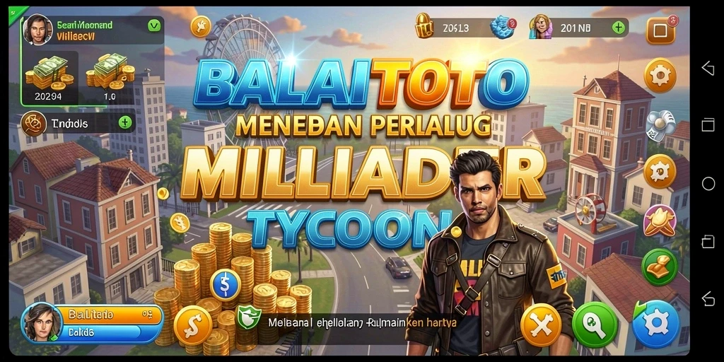 Screenshot gameplay BALAITOTO menunjukkan momen seru dalam mengelola bisnis Tycoon.