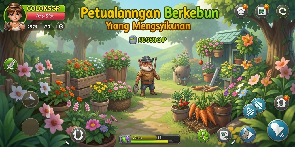 Screenshot COLOKSGP menampilkan aktivitas berkebun yang seru dan interaktif.