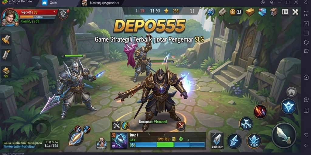Screenshot DEPO555 menampilkan aksi pertempuran yang seru dalam gameplay SLG.