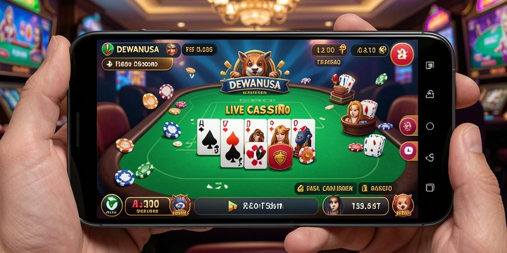 Tampilan gameplay DEWANUSA yang menarik dengan dealer langsung.