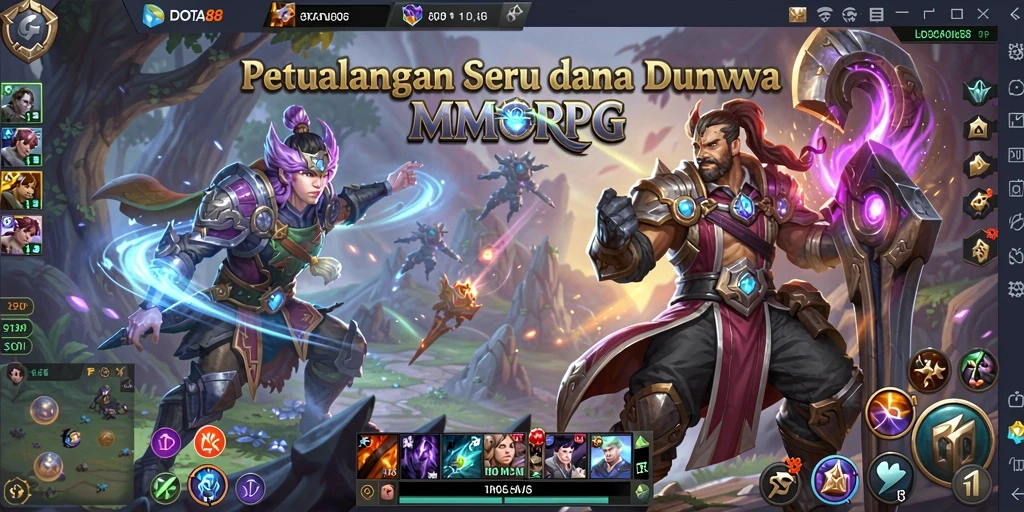 Screenshot DOTA88 menampilkan aksi seru dalam pertempuran MMORPG.