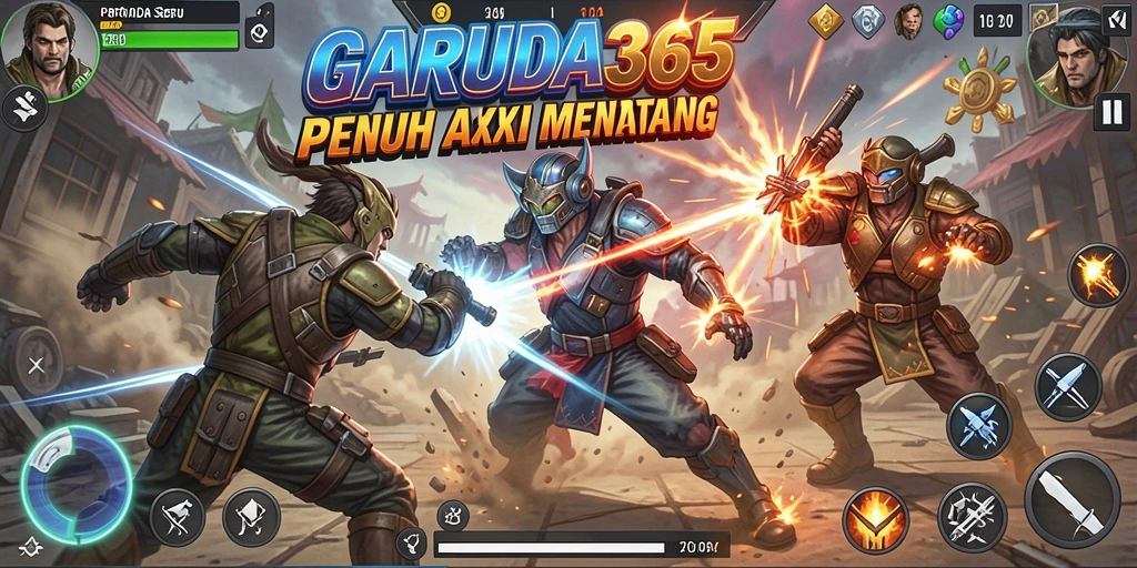 Tampilan aksi gameplay yang mendebarkan di GARUDA365.