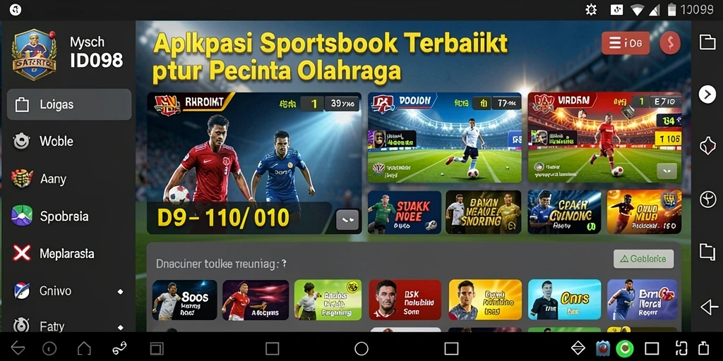 Gambaran layar permainan ID098 dengan taruhan olahraga yang menyenangkan.