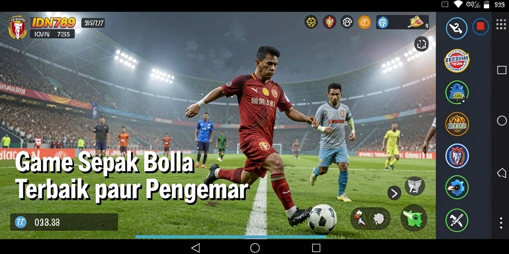 Screenshot utama IDN789 menampilkan pengalaman bermain sepak bola yang mendebarkan.