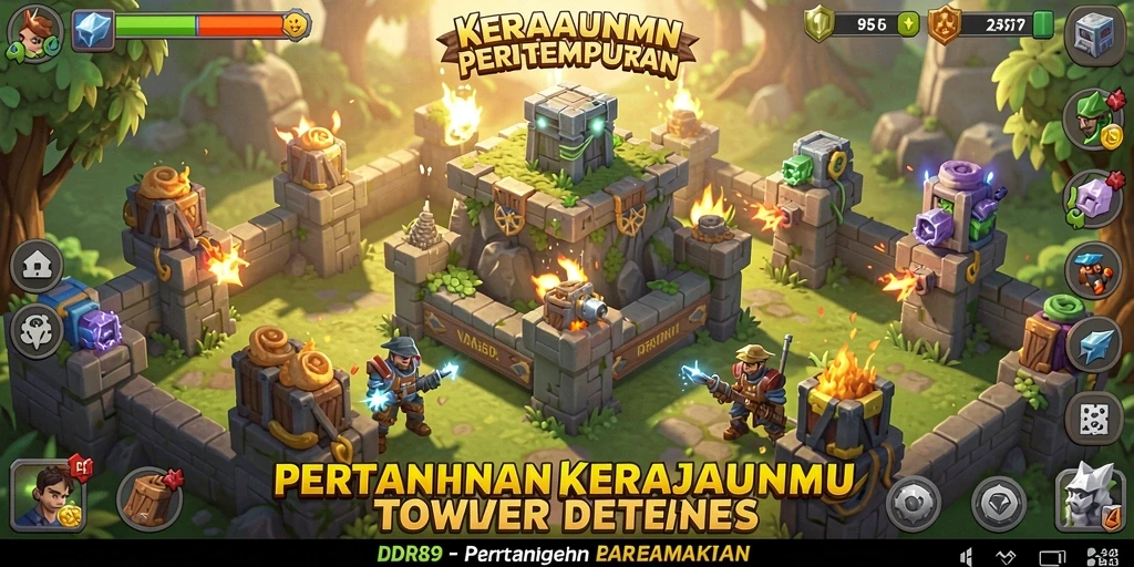 Gameplay IDR89 yang menegangkan dalam mengatur menara untuk menjaga kerajaan.