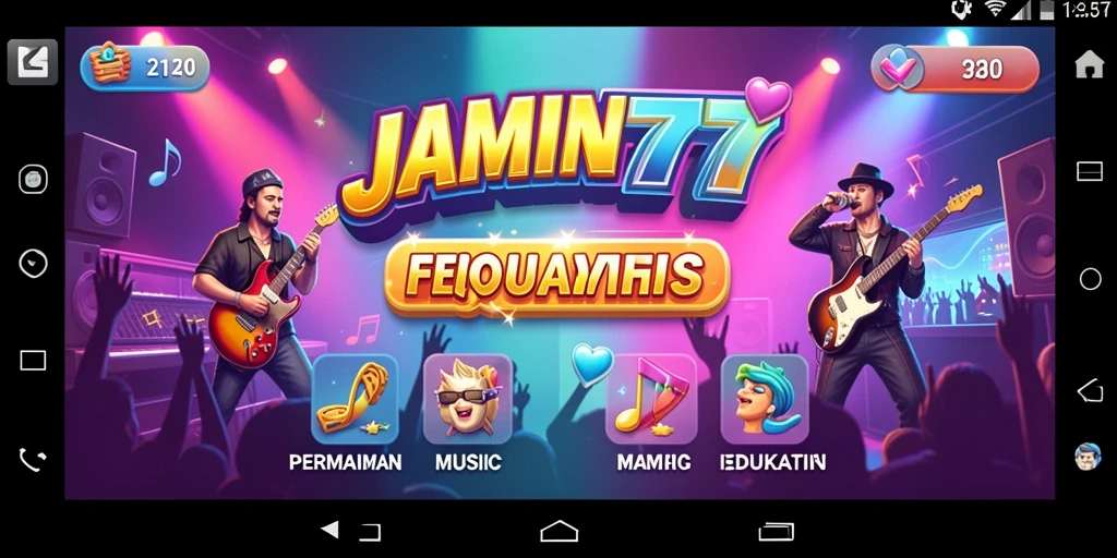 Tampilan gameplay JAMIN777 yang menampilkan pengalaman bermain musik interaktif.