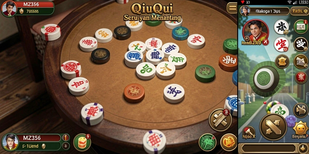 Screenshot gameplay MZ356 yang menunjukkan keseruan bermain QiuQiu.