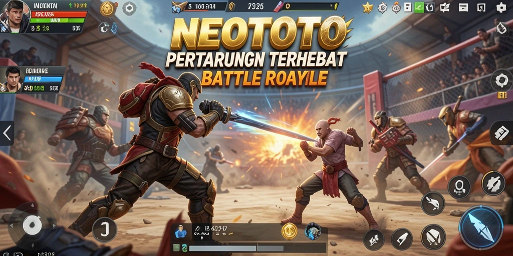 Screenshot NEOTOTO menunjukkan intensitas gameplay Battle Royale.