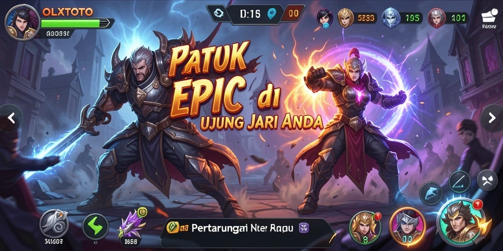 Screenshot OLXTOTO menampilkan aksi pertarungan mendebarkan dan karakter yang beragam.
