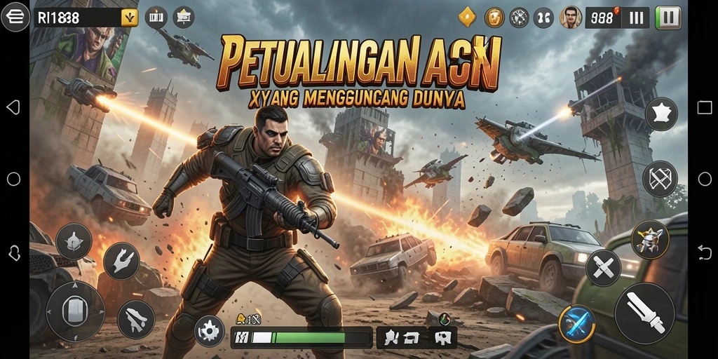 Screenshot menampilkan aksi intens dalam game RI188.