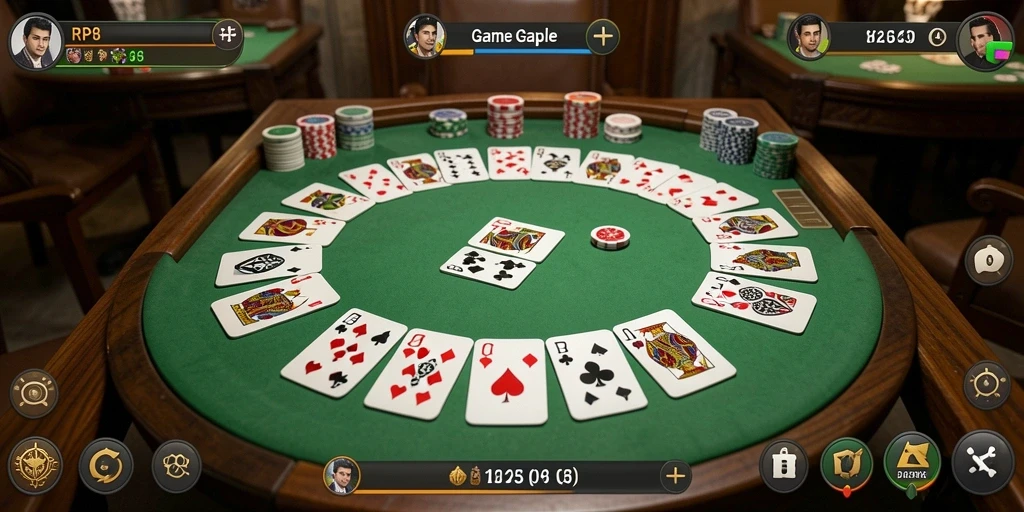 Screenshot gameplay RP8 yang menampilkan keseruan bermain Gaple.