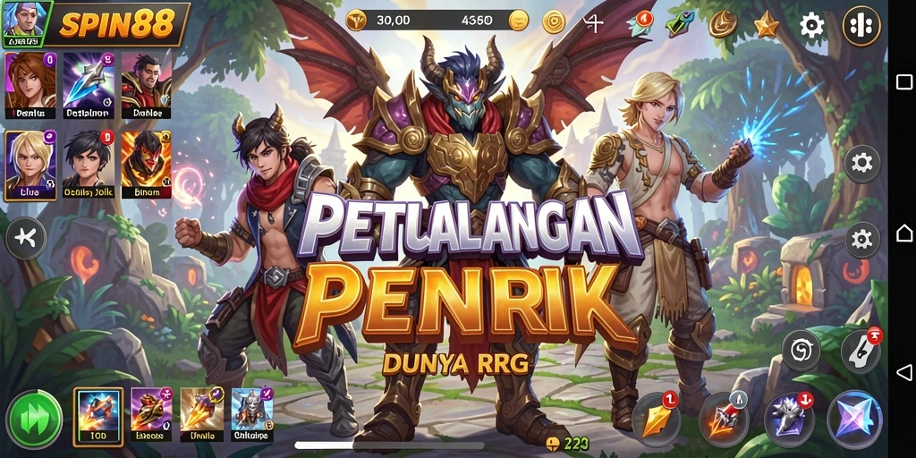 Menampilkan petualangan seru dalam dunia RPG SPIN88.