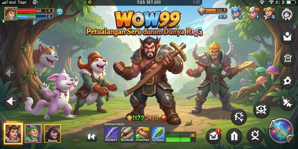 Tampilan seru gameplay RPG di WOW99 dengan karakter beraksi.